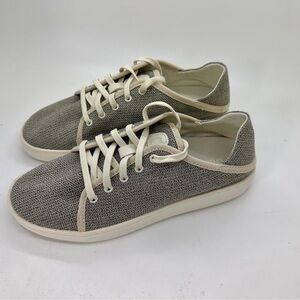 New Olukai Pehuea Li Tapa White Sand Sneaker Shoe Beach mesh Sz 9.5 Womens